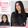 Picture of Tebelove Clip in Hair Extensions Real Human Hair, 100g/3.6oz, Clip in 100% Brazilian Remy Human Hair Extension for Women, Double Weft 8pcs Per Set with 18 Clips 1B Natural Black 16 Inch