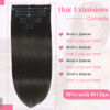Picture of Tebelove Clip in Hair Extensions Real Human Hair, 100g/3.6oz, Clip in 100% Brazilian Remy Human Hair Extension for Women, Double Weft 8pcs Per Set with 18 Clips 1B Natural Black 16 Inch
