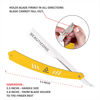 Picture of BEAUTICONE Straight Razor | Professional Barber Razor for men with 100 Single Edge Blades | Straight Edge Razor │slide-out design (White & Yellow Slide-out Razor)