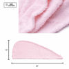 Picture of KEEPOZ Hair Towel Wrap Quick Dry 100% Cotton Super Absorbent Turban Head Wrap for Women with Button, Non Microfiber Anti Frizz Hair Products, Hair Cap for Curly, Long & Thick Hair (Pink, 1 Pc)