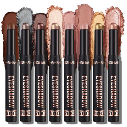 Picture of Jolilab Eyeshadow Stick Set, 8 Colors Matte Professional Bright-Colored Contouring and Highlight Eyeshadow Stick, Cream Eyeshadow Waterproof Long Lasting High Pigmented Eye Shadow. (8, EYESHADOW B)