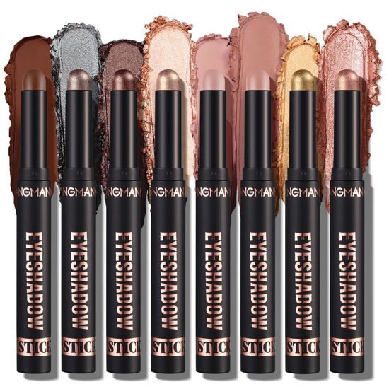 Picture of Jolilab Eyeshadow Stick Set, 8 Colors Matte Professional Bright-Colored Contouring and Highlight Eyeshadow Stick, Cream Eyeshadow Waterproof Long Lasting High Pigmented Eye Shadow. (8, EYESHADOW B)
