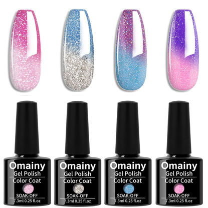 Picture of Omainy Gel Nail Polish Set,Color Changing Gel Nail Polish Set,Mood Changing Gel Nail Polish Set,Shellc Uv Gel Nail Polish,Temperature Change Gel Polish Set,Soak Off Uv Led Nail Polish Salon Art(4001)