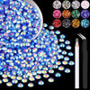 Picture of 2500PCS 5mm Resin Jelly Rhinestones in Bulk (Dark Blue AB), Bedazzling Flatback Crystals Rhinestones for Crafting DIY Nail Decoration, Gems Diomand Charms for Tumbler Shoes Clothing Fabric