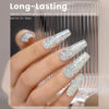 Picture of RARJSM Silver Glitter Gel Nail Polish Diamond Gel Polish Silver White Big Flakes Sparkly Chunky Iridescent Pigments Nail Gel Polish Soak off Led UV Curing Required for Nail Art Salon Manicure