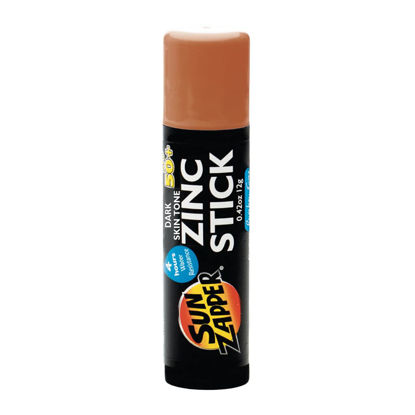 Picture of Sun Zapper Zinc Oxide Mineral Sunscreen Stick - SPF 50+ Water Resistant - Dark Skin Tone (Bronze/Tan) - 12g (0.42 Oz) - For Face & Body - Adults & Kids - Made in Australia