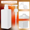 Picture of Pump Bottle Dispenser 22oz/650ml Jansburg 2Pack Refillable Square Plastic Lotion Dispenser Empty Lotion Pump Bottle for Essential Oil Lotion, Shampoo, Bathroom Travel White