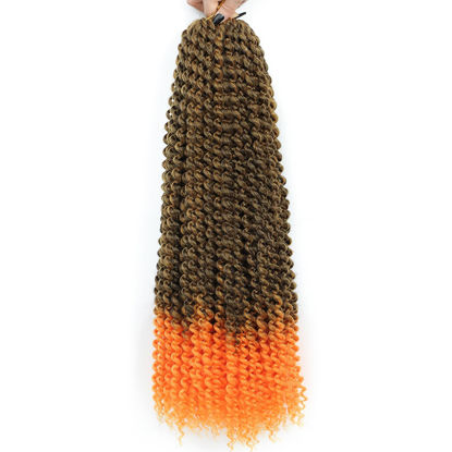 Picture of Passion Twist Hair 24 Inch 8 Packs Passion Twist Crochet Hair Braiding Hair Long Bohemian Spring Twist Hair Crochet Braids Synthetic Hair Extension (24 Inch, 1B/Orange)