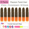 Picture of Passion Twist Hair 24 Inch 8 Packs Passion Twist Crochet Hair Braiding Hair Long Bohemian Spring Twist Hair Crochet Braids Synthetic Hair Extension (24 Inch, 1B/Orange)