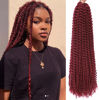 Picture of Passion Twist Hair Burgundy Red 24 Inch 8 Packs Passion Twist Crochet Hair For Women Passion Twists Braiding Hair Long Bohemian Spring Twist Hair Crochet Braids Synthetic Hair Extension (24 Inch, BG#)