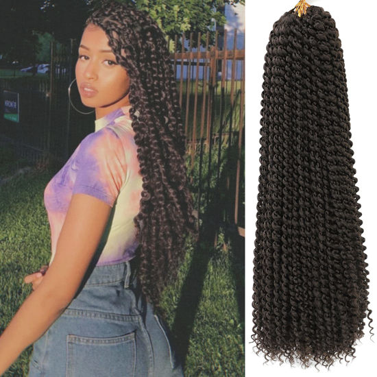 Picture of Alrence Passion Twist Hair 30 Inch 8 Packs Water Wave Crochet Hair Curly Braiding Hair For Butterfly Locs Long Bohe Crochet Braids (30 Inch (Pack of 8), 4#)