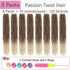 Picture of Passion Twist Hair Blonde 24 Inch 8 Packs Passion Twist Crochet Hair For Women Curly Braiding Hair Long Water Wave Hair Synthetic Hair Extension (24 Inch (Pack of 8), 27/613#)