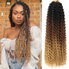 Picture of Ombre Passion Twist Hair 18 Inch 8 Packs Water Wave Crochet Hair For Black Women Braiding Hair Long Bohemian Crochet Braids Synthetic Hair Extension (18 Inch, 1B/30/27)