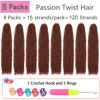 Picture of Passion Twist Hair Copper Red 20 Inch 8 Packs Passion Twist Crochet Hair Long Bohemian Crochet Braids (20 Inch, 350#)