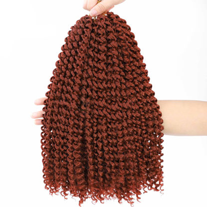 Picture of Alrence Passion Twist Hair Copper Red 14 Inch 8 Packs Passion Twist Crochet Hair Long Bohemian Crochet Braids (14 Inch, 350#)