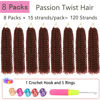 Picture of Alrence Passion Twist Hair Copper Red 14 Inch 8 Packs Passion Twist Crochet Hair Long Bohemian Crochet Braids (14 Inch, 350#)
