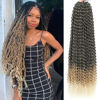 Picture of Ombre Passion Twist Hair 24 Inch 8 Packs Passion Twist Crochet Hair For Women Curly Braiding Hair Long Spring Twist Hair Synthetic Hair Extension (24 Inch (Pack of 8), 1B/27/613)