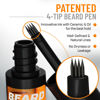Picture of FOLLICLE BOOSTER Beard Pen Filler Styling Kit for Men - Dark Brown - Complete Beard and Scalp Set with Patented 4-Tip Fork and Normal Pen - Waterproof, Sweatproof & All Day Hold