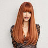 Picture of HAIRCUBE Auburn Wig with Bangs Long Hair With Bangs Red Hair Natural Appearance Heat-Resistant Synthetic Wig Daily Play Party Suitable For Fashionable Women 26 Inches