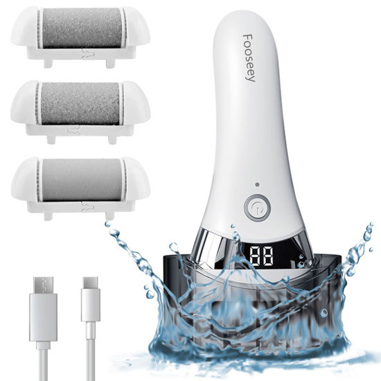 Picture of Electric Foot Callues Remover - FSA&HSA Eligible, Portable Electric Foot Files with 3 Heads, Rechargeable Feet File for Foot Care, Waterproof Deadskin Remover, Pedicure Tool for Dry and Crack Feet