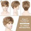 Picture of Creamily Men's Wig Short Brown Wig Hair Replacement Wigs for Men Party Natural Hair Short Synthetic Wigs Christmas Daily Wig for Male