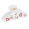 Picture of LILIE&WHITE 1PC Red Heart And Cherry Hair Clips For Women Medium Size Hair Claws Clips Hair Accessories