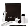 Picture of MADLUVV Eyebrow Stencil Kit - Easy-to-Use, Natural Look, 9 Popular Shapes, Used by Professionals - Includes Stamp, Stencils, Spoolie, and Travel Bag (Nearly Black)
