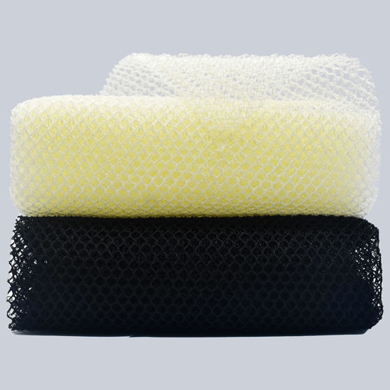 Picture of 2 Piece African Exfoliating Net for Body, African Net Sponge, African Wash Net, African Shower Net, African Bath Sponge Scrubbing Rag Net Exfoliation, African Body Scrubber (Black,Beige)