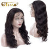 Picture of QTHAIR 14A Human Hair Lace Front Wigs Body Wave, 26 Inch 13×4 Brazilian HD Human Hair Lace Wigs, 180% Density Virgin Human Hair Body Wave Wigs for Black Women, Natural Color