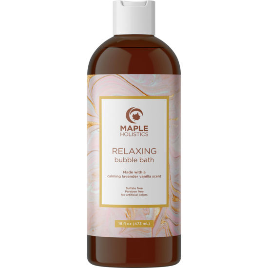 Picture of Luxurious Lavender Bubble Bath for Women - Sulfate Free Lavender Vanilla Bath Bubbles for Women Relaxing Bath Foam with Chamomile Calendula and Sage - Aromatherapy Bubble Bath Foaming Bath Oil for tub
