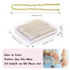 Picture of U Shaped Hair Pins, 100PCS 2.4inch Bun Hair Pins for Women Kids Girls Hairdressing Salon with Storage Box, for All Hair Types - Gold