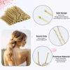 Picture of U Shaped Hair Pins, 100PCS 2.4inch Bun Hair Pins for Women Kids Girls Hairdressing Salon with Storage Box, for All Hair Types - Gold