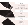 Picture of Tape in Hair Extensions Human Hair, 20pcs 14 Inch Natural Black Remy Hair Extensions Straight Human Hair Tape in Extensions Skin Weft Tape Extensions Human Hair (1B#,14 Inch)