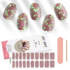 Picture of Kalolary 20PCS Luminous Semi Cured Gel Nail Polish Strips, Glow in the Dark Adhesive Full Wrap Gel Nail Art Sticker, Waterproof Gel Nail Wrap Stickers with Nail File and Stick(Rose Glitter)