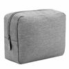 Picture of E-Tree 9.8 inch Canvas Zippered Cosmetic Travel Bag, Makeup Carrying Case, Mini Packing Cube, Compliant Bag, Toiletry Carry Pouch Small Organizer, Grey