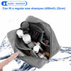 Picture of E-Tree 9.8 inch Canvas Zippered Cosmetic Travel Bag, Makeup Carrying Case, Mini Packing Cube, Compliant Bag, Toiletry Carry Pouch Small Organizer, Grey