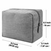 Picture of E-Tree 9.8 inch Canvas Zippered Cosmetic Travel Bag, Makeup Carrying Case, Mini Packing Cube, Compliant Bag, Toiletry Carry Pouch Small Organizer, Grey