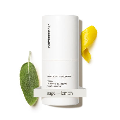 Picture of evolvetogether Plant-Powered Lemon, Sage & Patchouli Natural Luxury Deodorant for Women & Men | Neutralizes Odors, Soothes Skin | Vegan, Cruelty-Free | Made in USA (Tulum, 1.69 Oz)