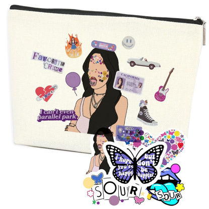 Picture of Azteoiz Fun Cosmetic Bag and 5 Stickers Sour-Album Gift Music Gift Music Lover Gift Fan Lover Classic Inspiration Music Gift Ladies Her Friend I Can't Even Parallel Park Wash Bag Gift