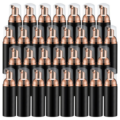 Picture of 2oz Foam Pump Bottle (30PCS) Empty Travel Foaming Dispenser for Hand Soap, Lash Cleanser, Shampoo (60ml, Rose Gold &Black