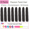 Picture of Passion Twist Hair 24 Inch 8 Packs Passion Twist Crochet Hair Braiding Hair Long Bohemian Spring Twist Hair Crochet Braids Synthetic Hair Extension (24 Inch, 99J)