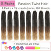 Picture of Passion Twist Hair 30 Inch 8 Packs Water Wave Crochet Hair Curly Braiding Hair For Butterfly Locs Long Bohe Crochet Braids (30 Inch (Pack of 8), 1B/30/27)