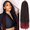 Picture of TBG Burgundy Red 24 Inch Passion Twist Crochet Hair - 8 Packs Water Wave Braiding Hair Long Spring Twist Hair Synthetic Hair Extension