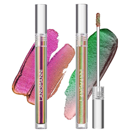 Picture of Jolilab Metallic Liquid Chameleon Eyeshadow, Multi-Dimensional Eye Looks, Long-lasting Holographic Glitter Multichrome Eyeshadows Makeup (#Wonder+#GX006)