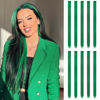 Picture of FESHFEN Green Clip in Hair Extensions, Colored Hair Extension 10 PCS Highlight Hair Piece Colorful Straight Synthetic Clip in Hairpieces for Women Girls Daily Party Christmas, 22 inch