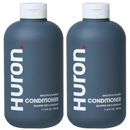 Picture of Huron Men’s Conditioner - Lightweight, Hydrating Conditioner - Eliminates Frizzy Hair, Moisturizes, & Restores Shine - Clean & Invigorating Scent - 100% Vegan Ingredients & Cruelty-Free - 11.8 Fl Oz (2 Pack)