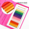 Picture of Eyelash Extensions Colored Lashes Extension 0.07 D Curl Lashes 12mm Classic Lash Extensions Soft Individual Lashes 16 Rows Natural False Eyelashes Volume Lashes Professional Use(Colored,0.07-D,12mm)