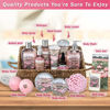 Picture of Bath Spa Gift Sets - Luxury Basket With Rose Oil & Peony - Spa Kit Includes Wash, Bubble Bath, Lotion, Bath Salts, Body Scrub, Body Spray, Shower Puff, Bathbombs, Soap and Towel