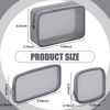 Picture of Weewooday 4 Pcs Mesh Makeup Bag Mesh Cosmetic Bag Travel Toiletry Bag Pouch with Zipper Mini Portable Makeup Cosmetic Travel Toiletry Purse Bag for Daily Accessories (Gray,Small, Large, Medium)