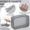 Picture of Weewooday 4 Pcs Mesh Makeup Bag Mesh Cosmetic Bag Travel Toiletry Bag Pouch with Zipper Mini Portable Makeup Cosmetic Travel Toiletry Purse Bag for Daily Accessories (Gray,Small, Large, Medium)